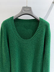 Colestore Prada Shetland wool wide-neck sweater Green - 3