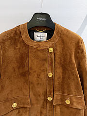 Colestore YSL  Saint Laurent short jacket in suede lambskin in Brown - 2