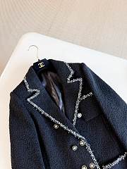 Colestore Chanel Vintage Black Tweed Jacket with Braided Trim and Gold CC Buttons - 5