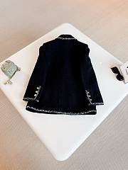 Colestore Chanel Vintage Black Tweed Jacket with Braided Trim and Gold CC Buttons - 4