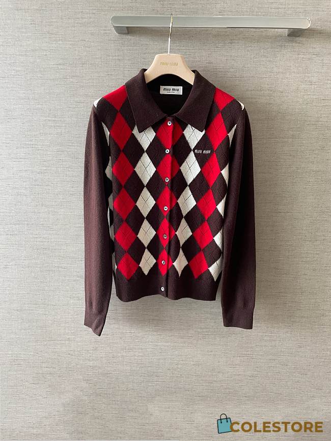 Colestore  Miu Miu Dark Brown Cashmere Cardigan - 1