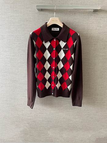 Colestore  Miu Miu Dark Brown Cashmere Cardigan