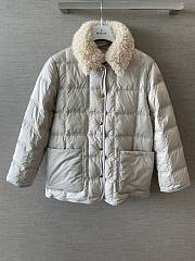 Colestore  Moncler Light Beige Cygnes Belted Short Down Jacket  - 5