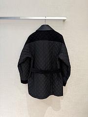 Colestore Hermes Mixed leather coat Noir in plume canvas and ribbed velvet - 6