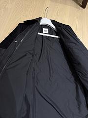 Colestore Hermes Mixed leather coat Noir in plume canvas and ribbed velvet - 5