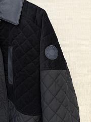 Colestore Hermes Mixed leather coat Noir in plume canvas and ribbed velvet - 4