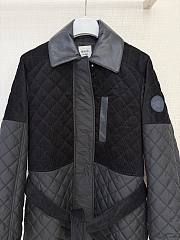 Colestore Hermes Mixed leather coat Noir in plume canvas and ribbed velvet - 2
