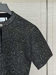 Colestore Dior Short-sleeved peplum sweater Black technical knit with silver sequins - 6