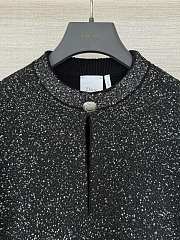 Colestore Dior Short-sleeved peplum sweater Black technical knit with silver sequins - 3