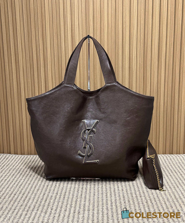 Colestore YSL Saint Laurent ICARE in smooth leather Brown 38（58）x43x8cm - 1