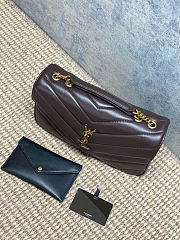 Colestore YSL Saint Laurent LOULOU medium in MATELASSÉ lambskin DEEP HICKORY 29x17x8cm - 3