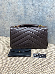 Colestore YSL Saint Laurent LOULOU medium in MATELASSÉ lambskin DEEP HICKORY 29x17x8cm - 2