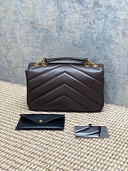 Colestore YSL Saint Laurent LOULOU small in MATELASSÉ lambskin DEEP HICKORY 24x14x6cm - 4