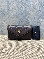 	 Colestore YSL Saint Laurent LOULOU mini in MATELASSÉ lambskin DEEP HICKORY 20x12x5cm - 1