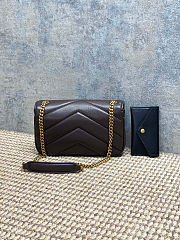 	 Colestore YSL Saint Laurent LOULOU mini in MATELASSÉ lambskin DEEP HICKORY 20x12x5cm - 6