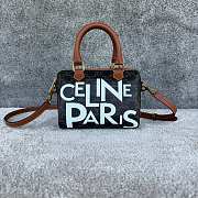Colestore  CELINE SMALL BOSTON IN Triomphe Canvas Alphabet Print TAN / WHITE 20 x 14 x 10cm - 1