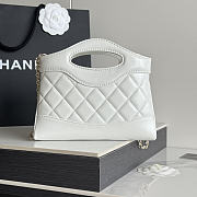 Colestore Chanel Quilted Nano 31 Shopping Bag White Lambskin  17.5x20.5x4cm - 3