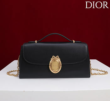 Colestore Dior Médaillon Pouch Black Smooth Calfskin 25 x 12 x 6 cm