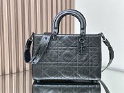 Colestore Dior Large Lady D-Sire Bag Black Macrocannage Crinkled Calfskin 30 x 20 x 13 cm - 1