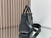 Colestore Dior Large Lady D-Sire Bag Black Macrocannage Crinkled Calfskin 30 x 20 x 13 cm - 5