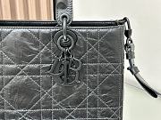 Colestore Dior Large Lady D-Sire Bag Black Macrocannage Crinkled Calfskin 30 x 20 x 13 cm - 2
