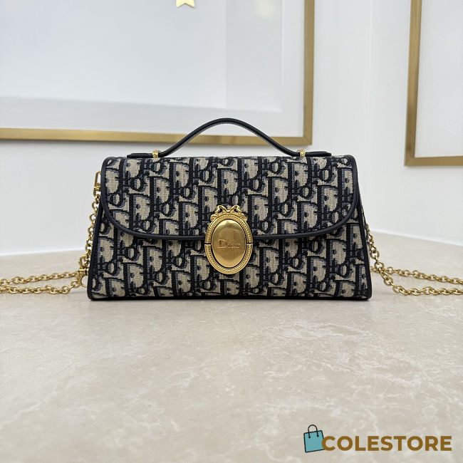 Colestore Dior Médaillon Pouch Blue Dior Oblique Jacquard 25 x 12 x 6 cm - 1