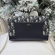 Colestore Dior Promenade Mini Bag with Chain Blue Dior Oblique Jacquard and Smooth Calfskin 19 x 12 x 4 cm - 2