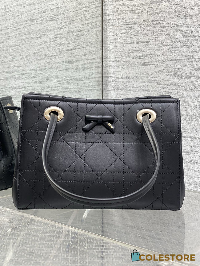 Colestore DiorSmall Dior Promenade Shopping Bag Black Flat Cannage Calfskin 27 x 20 x 12.5 cm - 1