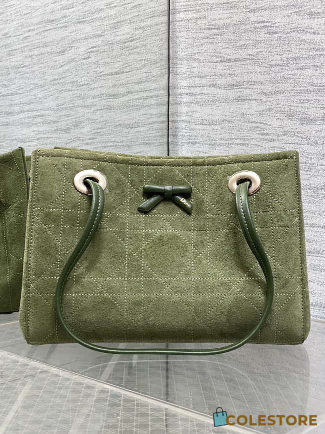 Colestore Dior Small Dior Promenade Shopping Bag Khaki Flat Cannage Suede Calfskin 27 x 20 x 12.5 cm  - 1