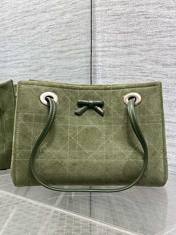 Colestore Dior Small Dior Promenade Shopping Bag Khaki Flat Cannage Suede Calfskin 27 x 20 x 12.5 cm 