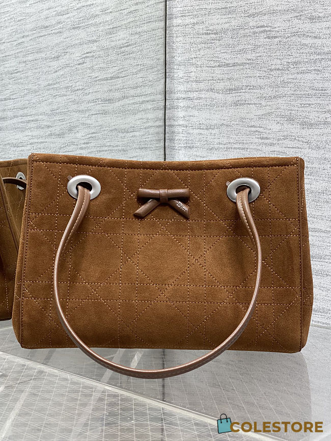 Colestore Dior Small Dior Promenade Shopping Bag Marron Bobby Flat Cannage Suede Calfskin 27 x 20 x 12.5 cm  - 1