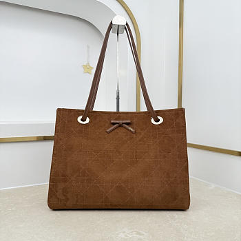 Colestore Dior Medium Dior Promenade Shopping Bag Marron Bobby Flat Cannage Suede Calfskin  37 x 29 x 14 cm