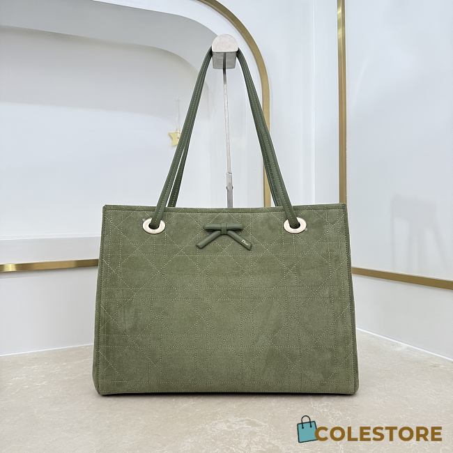 Colestore Dior Medium Dior Promenade Shopping Bag Khaki Flat Cannage Suede Calfskin  37 x 29 x 14 cm - 1