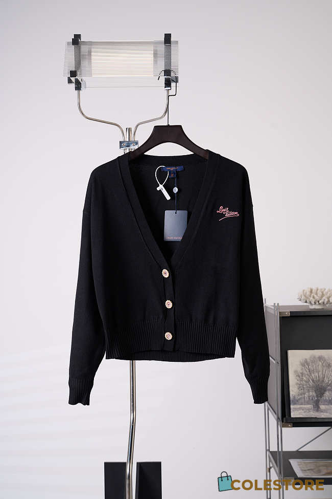 Colestore Louis Vuitton Signature Jewel Button Cardigan Black - 1