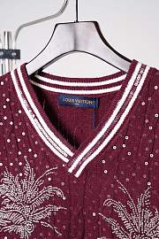 Colestore Louis Vuitton Spring/Summer 2027 Palm Tree Embroidered Knit Vest Deep Burgundy - 4
