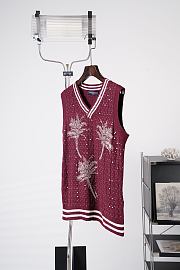 Colestore Louis Vuitton Spring/Summer 2027 Palm Tree Embroidered Knit Vest Deep Burgundy - 5