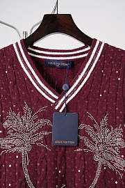Colestore Louis Vuitton Spring/Summer 2027 Palm Tree Embroidered Knit Vest Deep Burgundy - 2