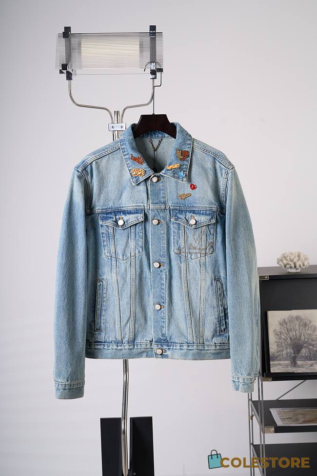 Colestore Louis Vuitton Chinese Valentine’s Day LV Denim Trucker Jacket Washed Indigo - 1