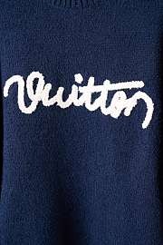 Colestore Louis Vuitton Embroidered Signature Long-Sleeved Crewneck Navy Blue - 3