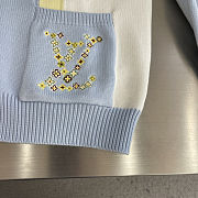 Colestore Louis Vuitton Embroidered Signature Jacquard Cardigan Arctic Ice - 5
