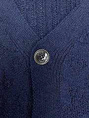 Colestore Louis Vuitton Monogram Flower Summery Long-Sleeved Cardigan Deep Navy - 6