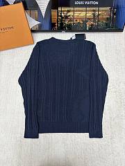 Colestore Louis Vuitton Monogram Flower Summery Long-Sleeved Cardigan Deep Navy - 2