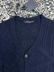 Colestore Louis Vuitton Monogram Flower Summery Long-Sleeved Cardigan Deep Navy - 5