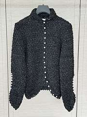 Colestore  Dior Fitted Cardigan Black Tulle with White PolkaDior Motif - 1