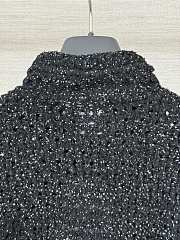 Colestore  Dior Fitted Cardigan Black Tulle with White PolkaDior Motif - 6