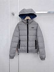 Colestore Miu Miu Light pongé down hoodie jacket Steel Gray - 1