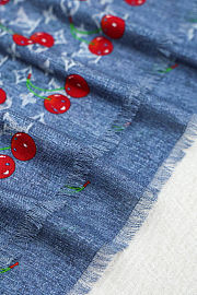 Colestore Louis Vuitton LV x TM Denim Cerise Shawl Denim Blue 136 x 136 cm - 6