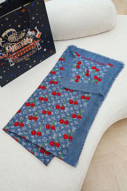 Colestore Louis Vuitton LV x TM Denim Cerise Shawl Denim Blue 136 x 136 cm - 5