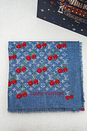 Colestore Louis Vuitton LV x TM Denim Cerise Shawl Denim Blue 136 x 136 cm - 3