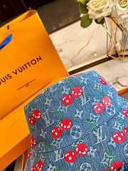 Colestore Louis Vuitton LV x TM Denim Cerise Bucket Hat Denim Blue 29 x 16 x 27 cm - 3